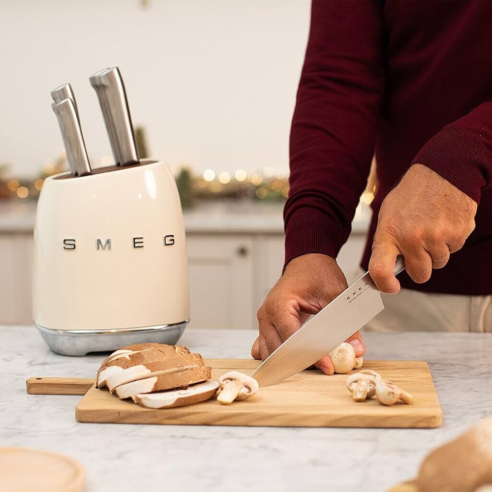 SMEG KBSF02CR Knife Block Set (Cream)