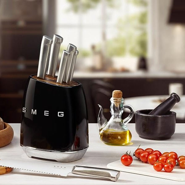 SMEG KBSF02BL Knife Block Set (Black)