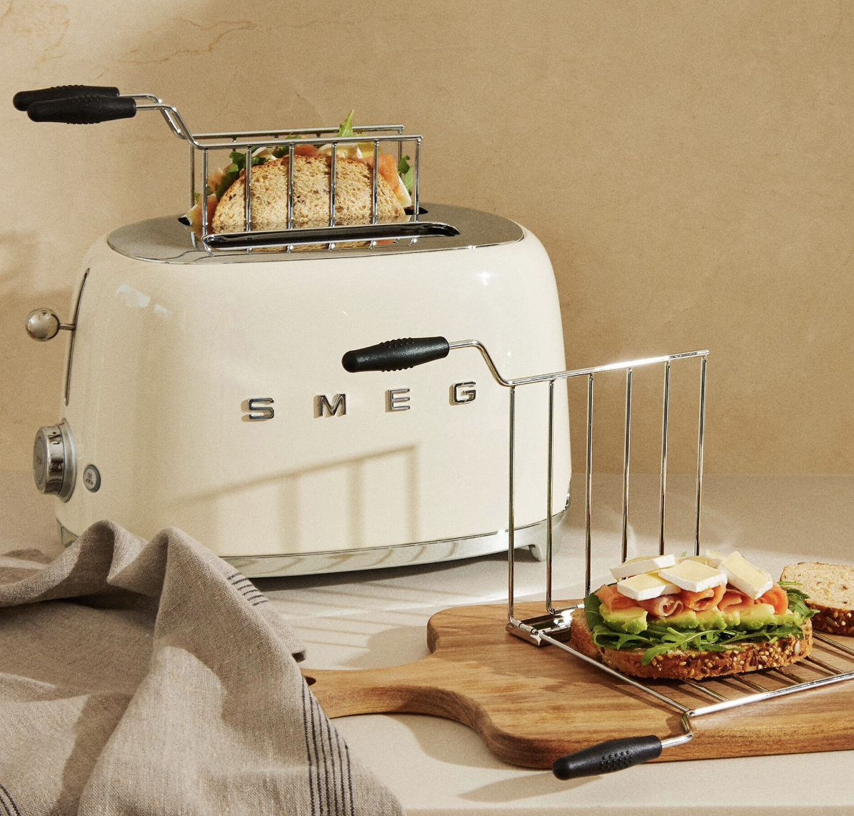 SMEG TSF01CREU Toaster 2 Slice (Cream)